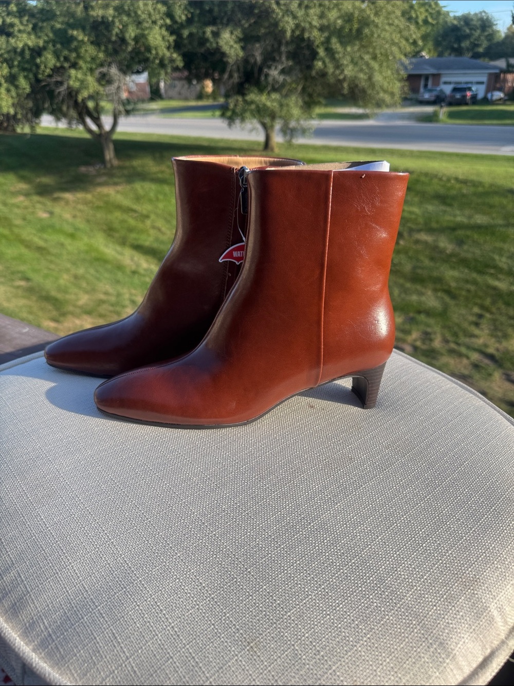 Blondo Chestnut Leather Ankle Booties